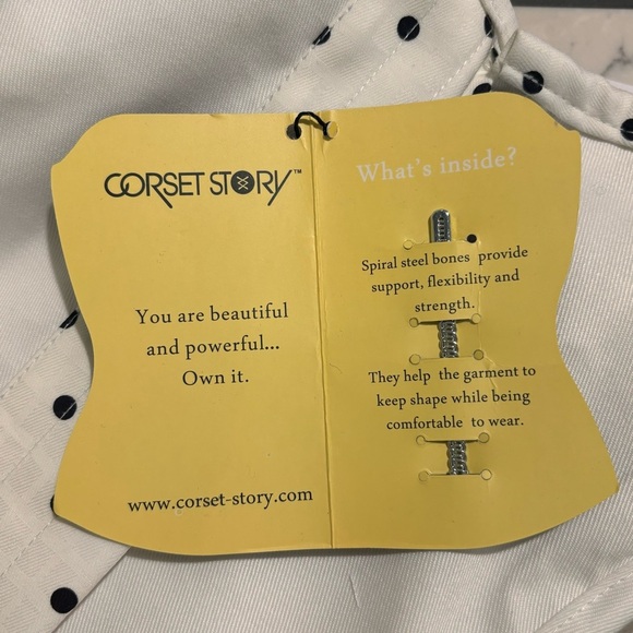 CORSET STORY Sz 20 UK Corset Polka Dot Ruffles Lace Up NEW WITH TAG - Picture 11 of 13